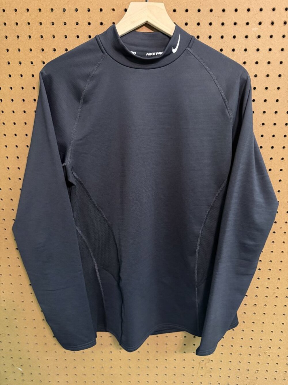 Nike Pro Dri-FIT Mock Neck Long Sleeve Compression Top Black Men's M Tight Fit